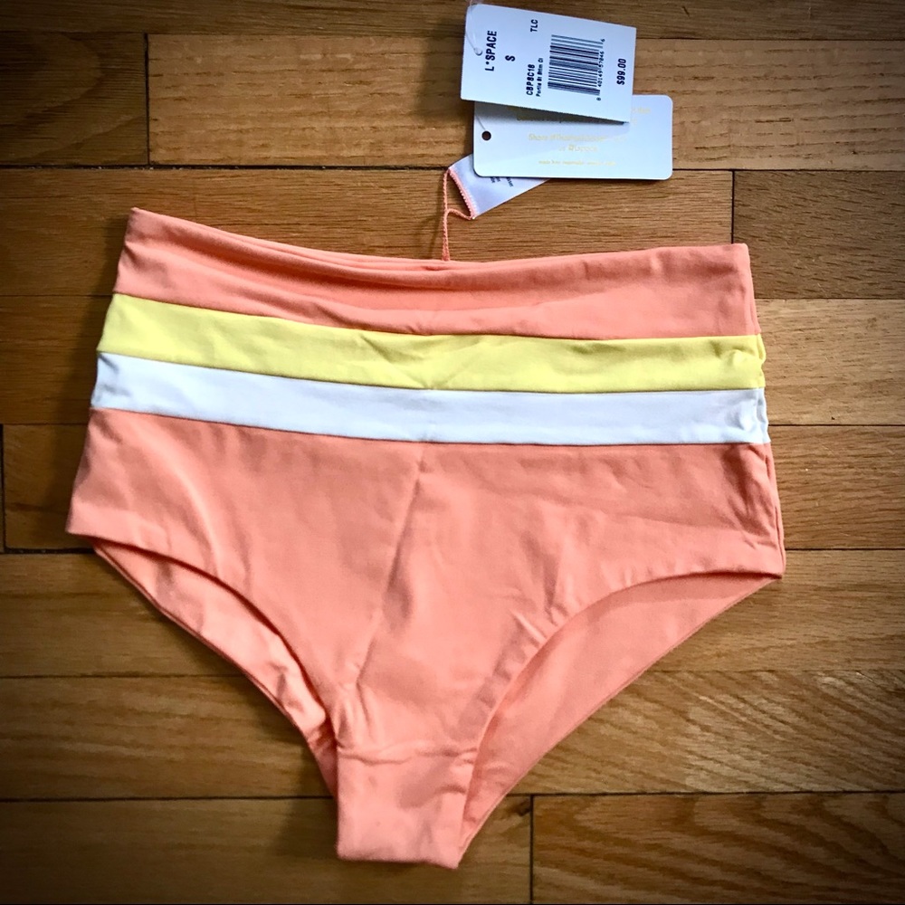 L*Space Portia Striped Bikini Bottom - Size Small